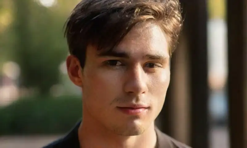 Un joven con cabello lacio y brillante