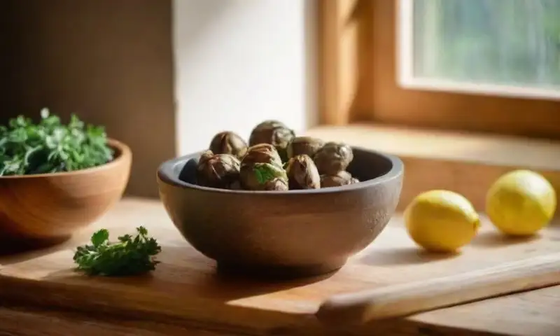 Una acogedora cocina iluminada por el sol, con ingredientes frescos y utensilios ordenados, transmite una atmósfera de propósito y cuidado